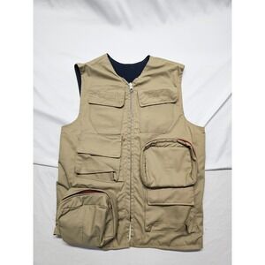Vintage IDEAL Tan Canvas Multi-Pocket Utility‎ Fishing Hunting Vest Mens XL